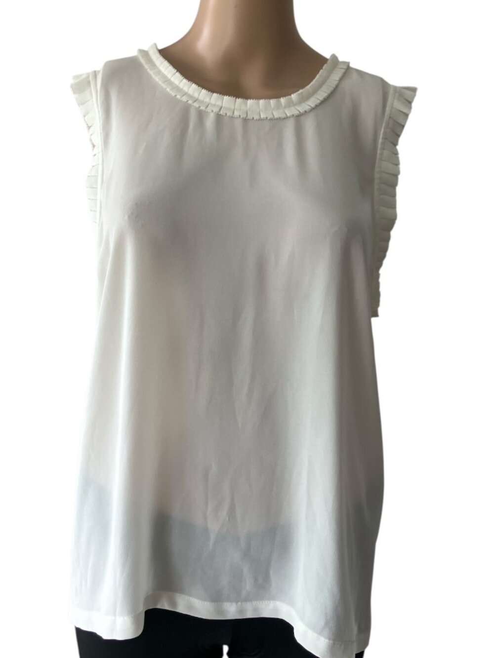 J. Crew Ruffled Fancy Neutral Tank Top
